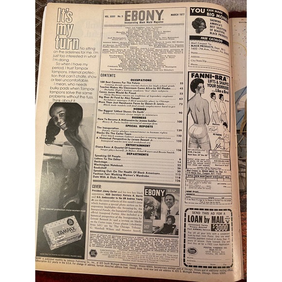 March 1977 Ebony MagazIne  with Featured Cover, “Blacks On The Carter Team. - Picture 2 of 13